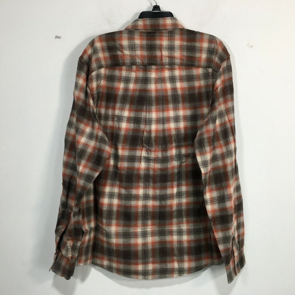 G.H. Bass & Co. Long Sleeve Plaid Button Up Shirt, Men's Size L - Orange/Brown - Picture 2 of 8